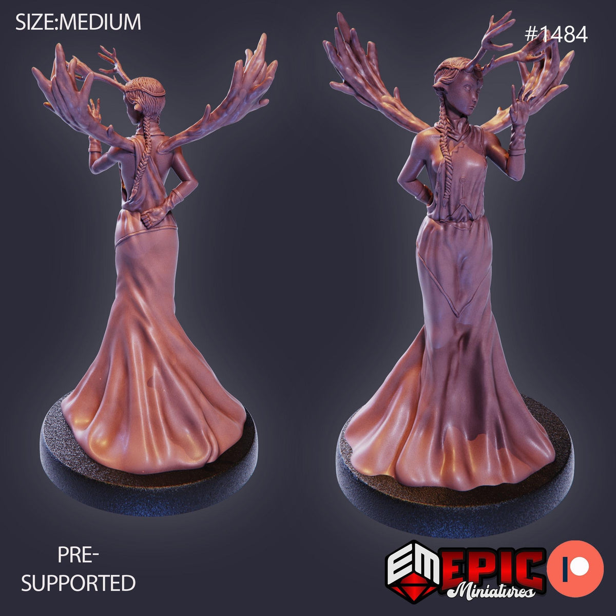 Moon Deity Option #1484 front DND miniature Elven Grace 16k resin