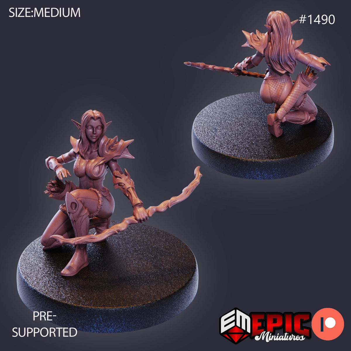 High Elf Option #1490 front DND miniature Elven Grace 16k resin