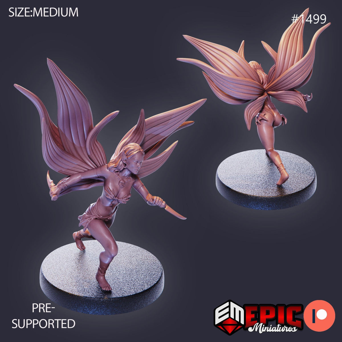 Dark Fairy Option #1499 front DND miniature Elven Grace 16k resin