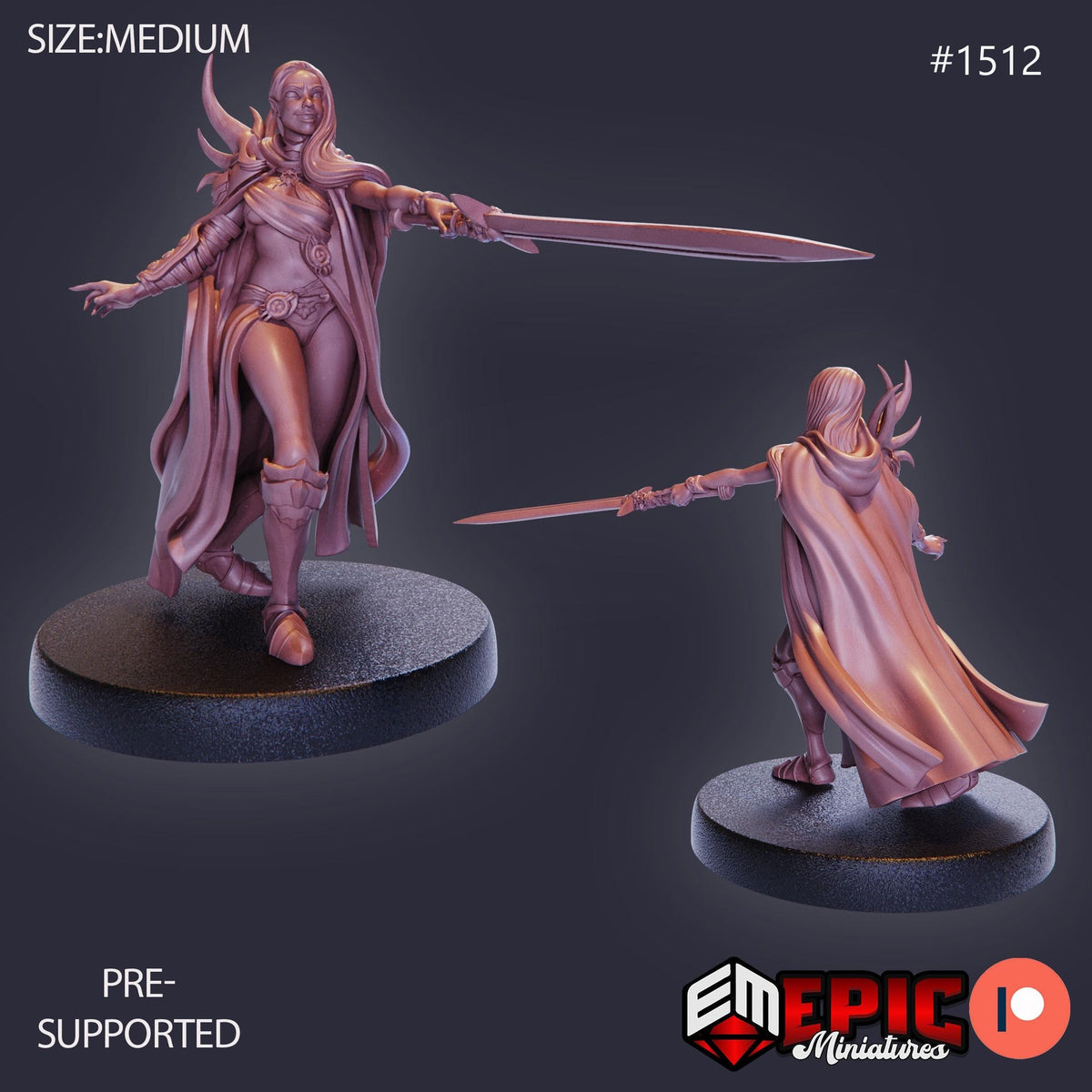 Sadist Elf Option #1512 front DND miniature Elven Grace 16k resin