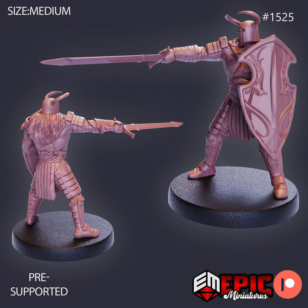 Helmed Barbarian Option #1525 front DND miniature Barbarian Winter 16k resin