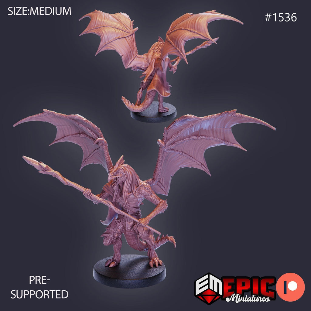 Draconic Demon White Option #1536 front DND miniature Barbarian Winter 16k resin