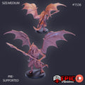 Draconic Demon White Option #1536 front DND miniature Barbarian Winter 16k resin