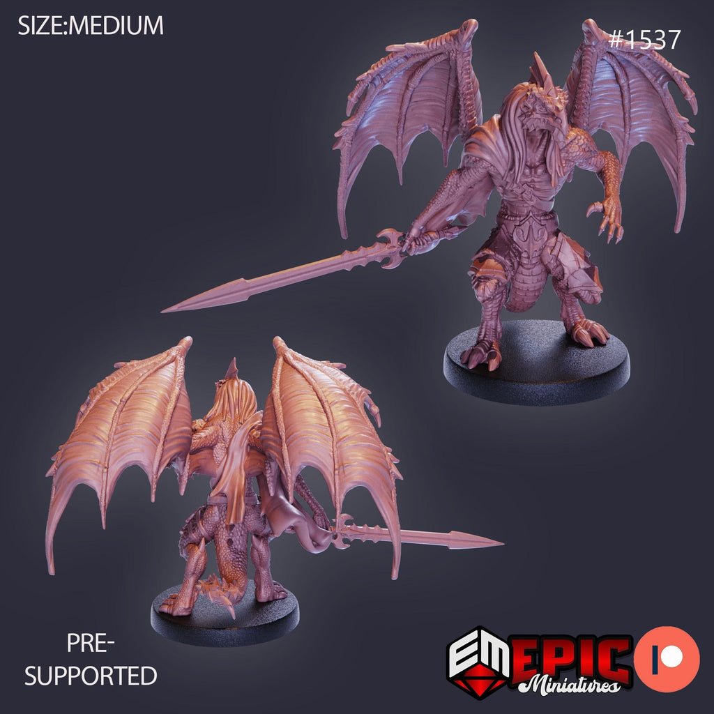 Draconic Demon White Option #1537 front DND miniature Barbarian Winter 16k resin