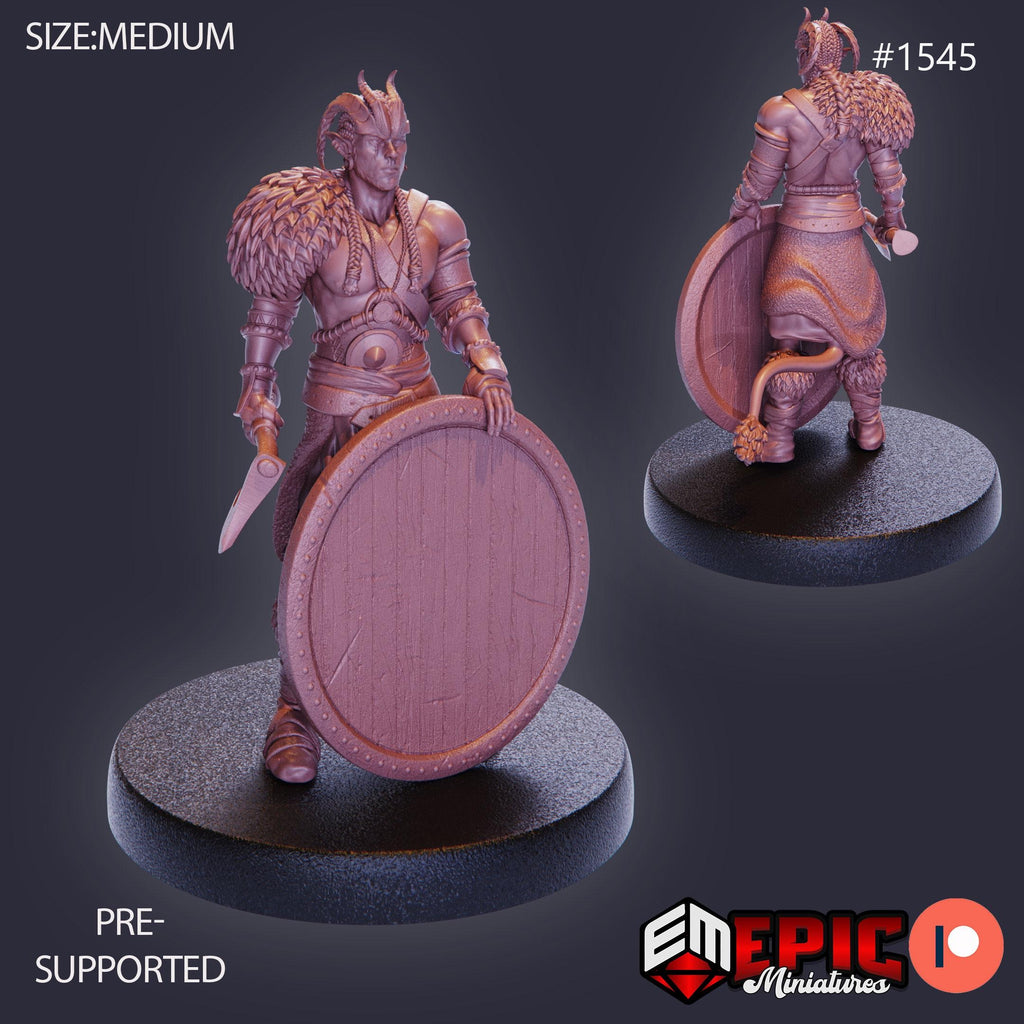 Devil Folk Barbarian Option #1545 front DND miniature Barbarian Winter 16k resin