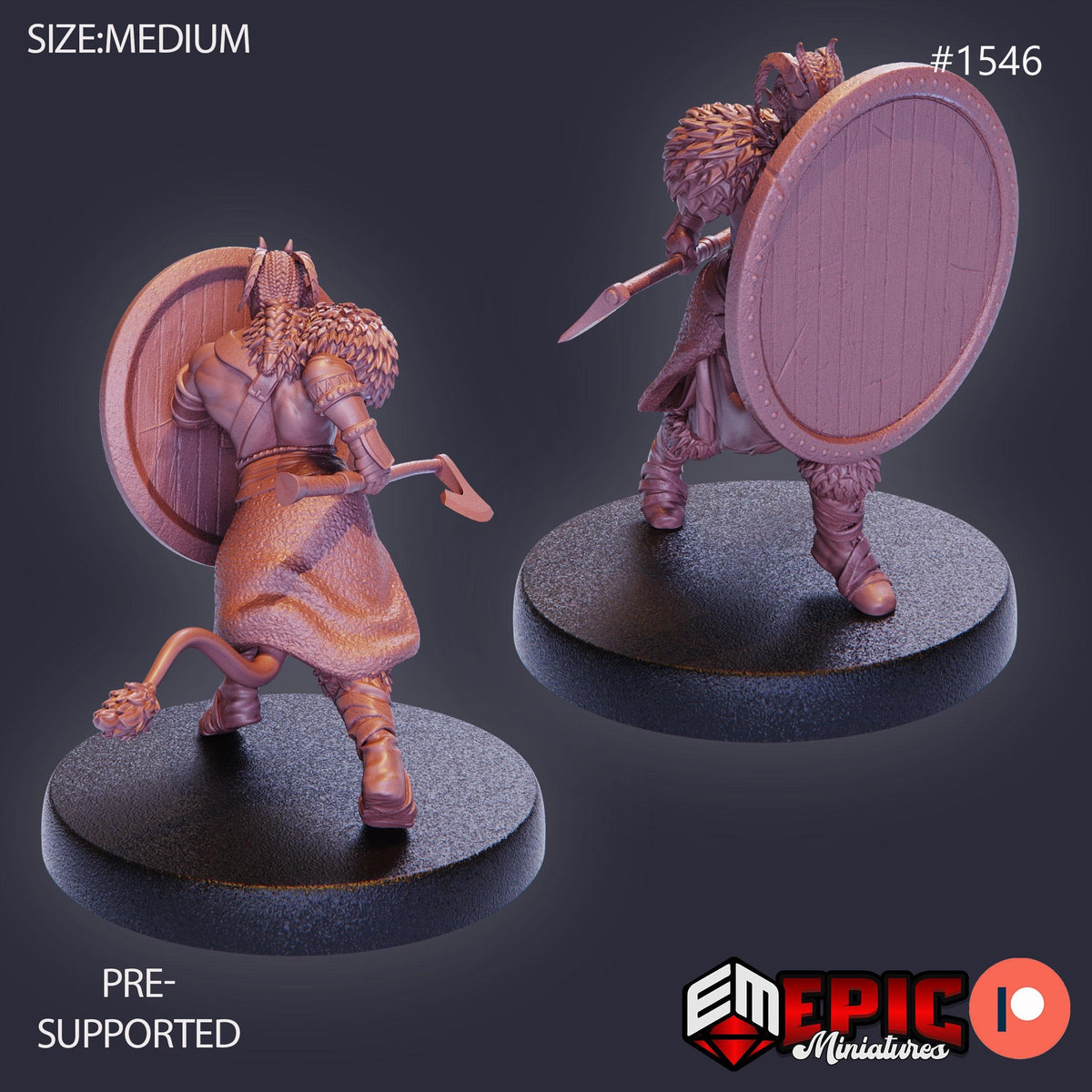 Devil Folk Barbarian Option #1546 front DND miniature Barbarian Winter 16k resin