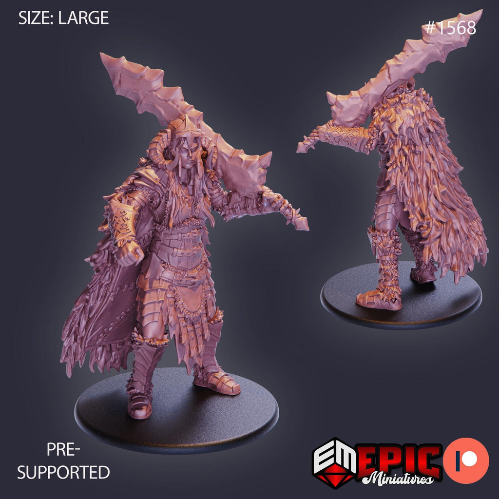 Frost Giantess Option #1568 front DND miniature Barbarian Winter 16k resin