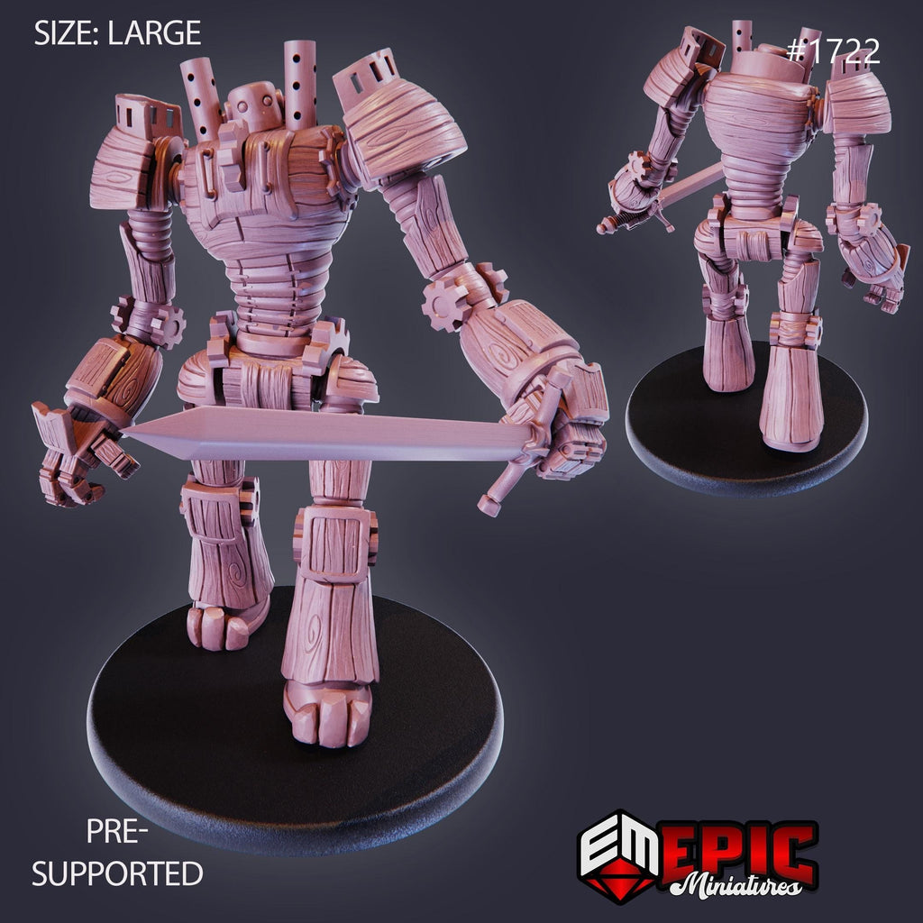 Wood Construct Option #1722 front DND miniature Steam Constructs 16k resin