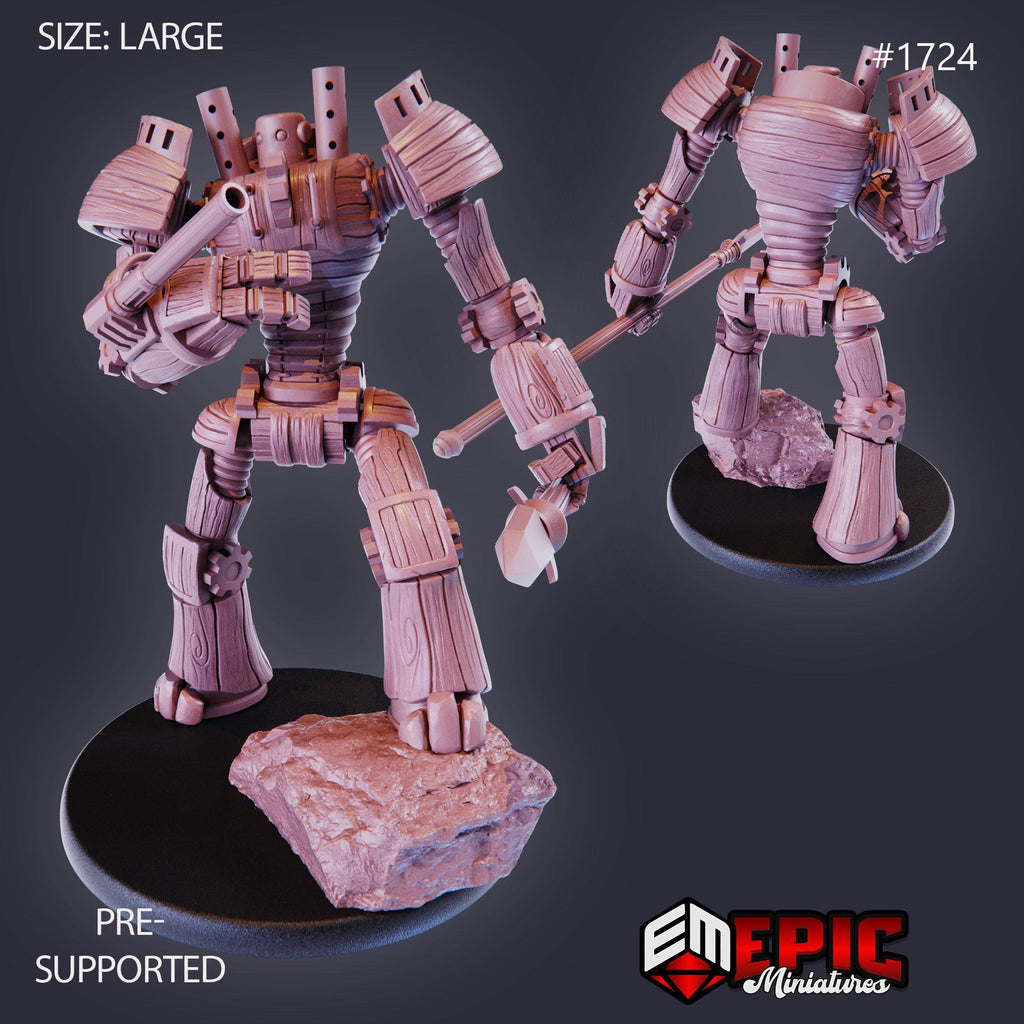 Wood Construct Option #1724 front DND miniature Steam Constructs 16k resin