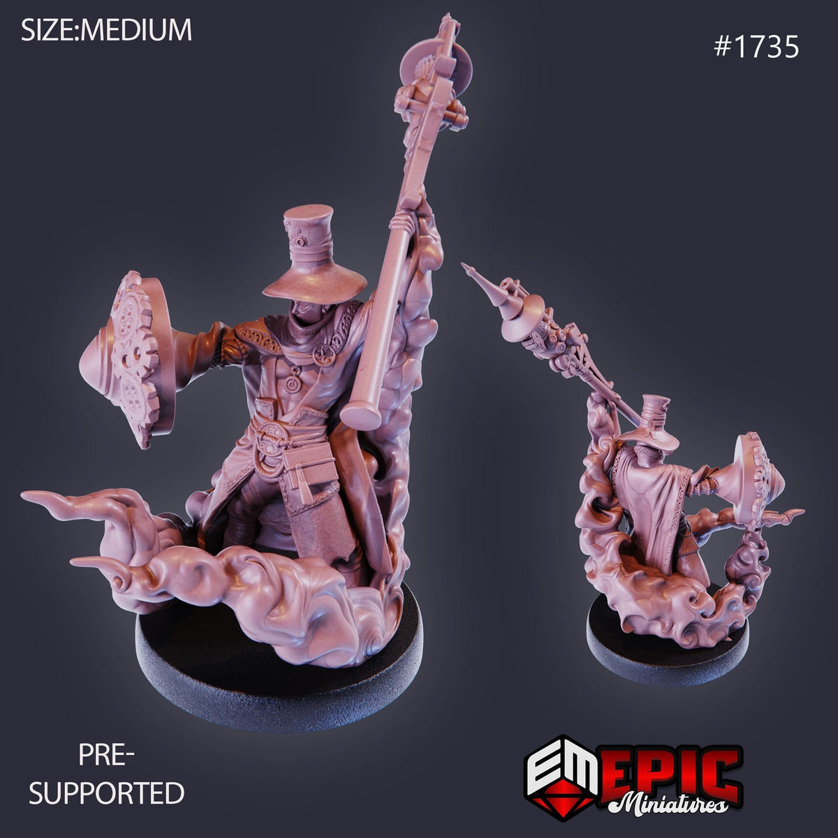 Gear Wizard Gabriel Option #1735 front DND miniature Steam Constructs 16k resin