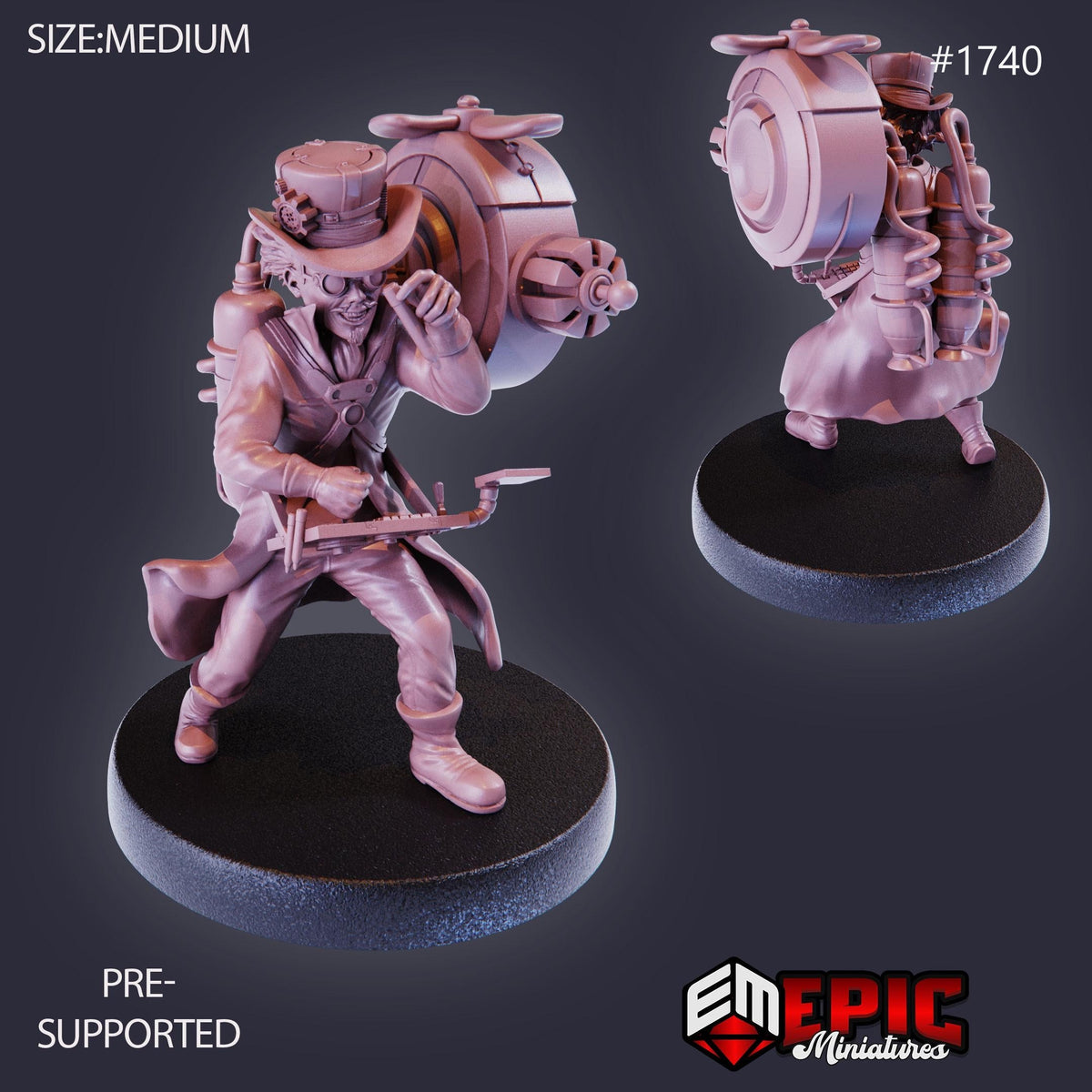 Prof. Felix Fortune Option #1740 front DND miniature Steam Constructs 16k resin