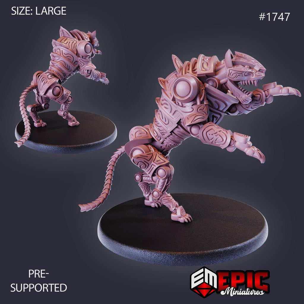 Construct Tiger Option #1747 front DND miniature Steam Constructs 16k resin