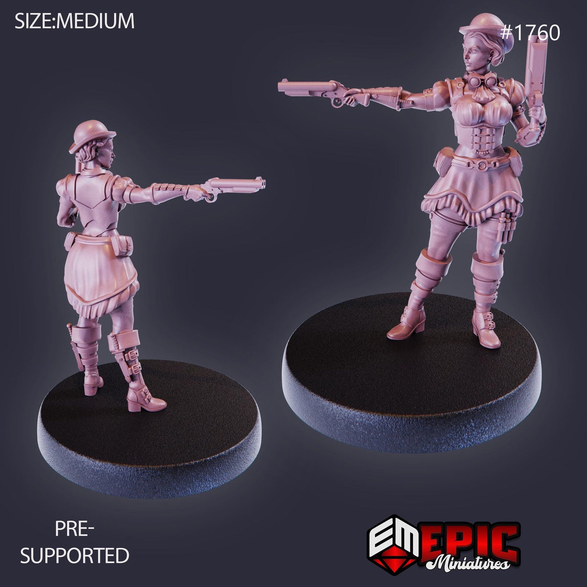 Gunner Dorothy Option #1760 front DND miniature Steam Constructs 16k resin