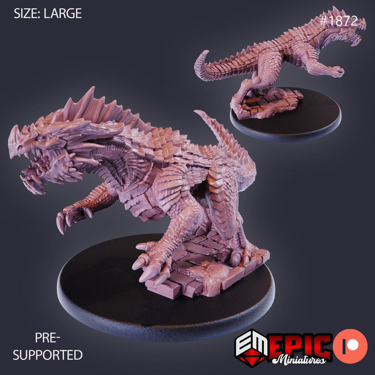 Red Guard Drake Option #1872 front DND miniature Extra Monster Pack 16k resin