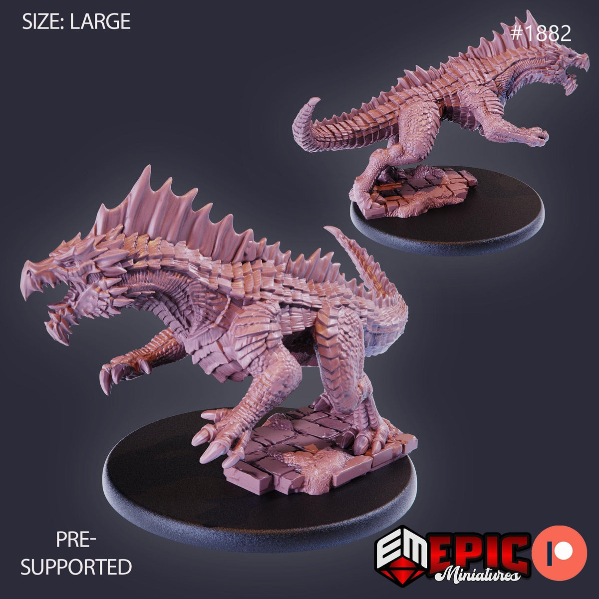 Green Guard Drake Option #1882 front DND miniature Extra Monster Pack 16k resin