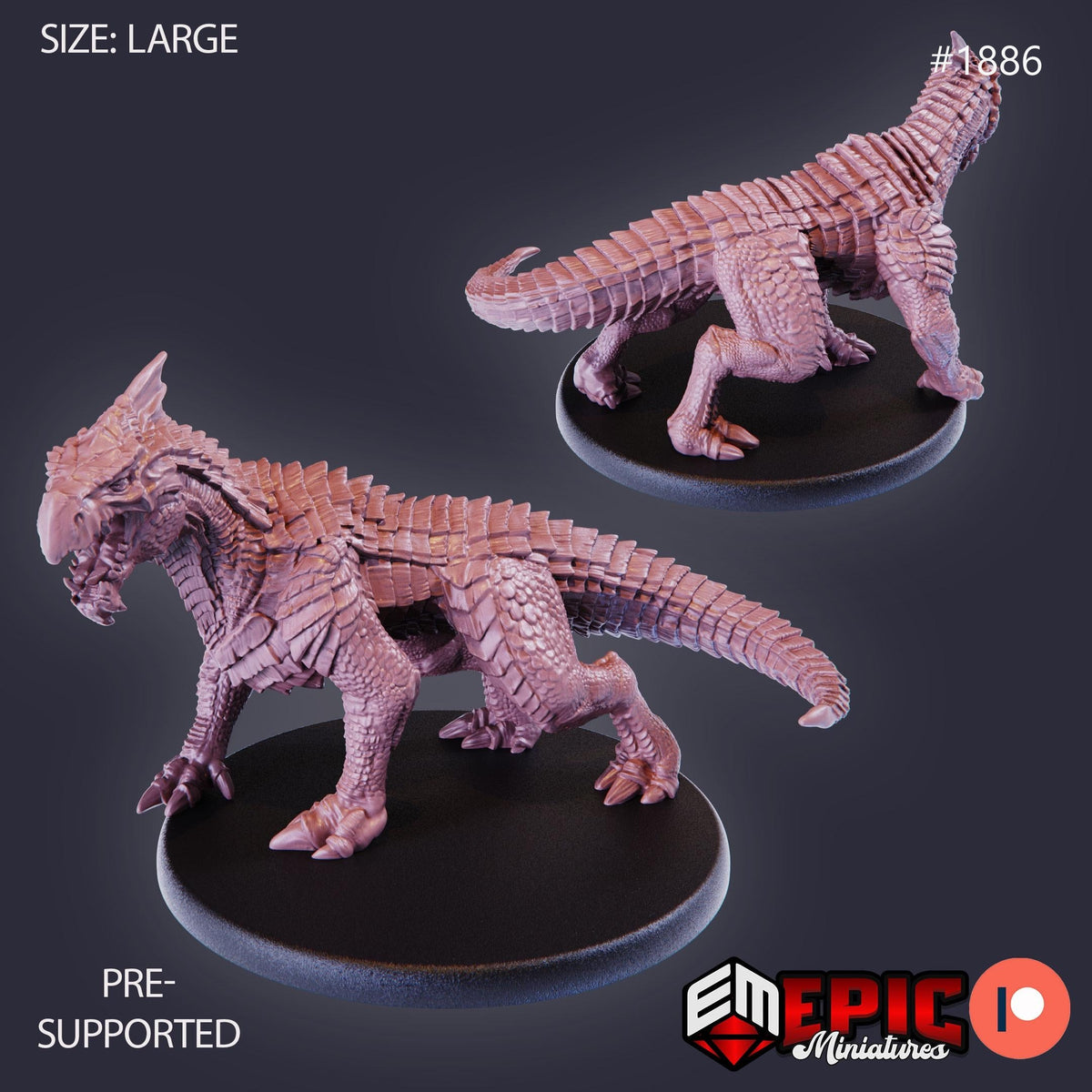 White Guard Drake Option #1886 front DND miniature Extra Monster Pack 16k resin