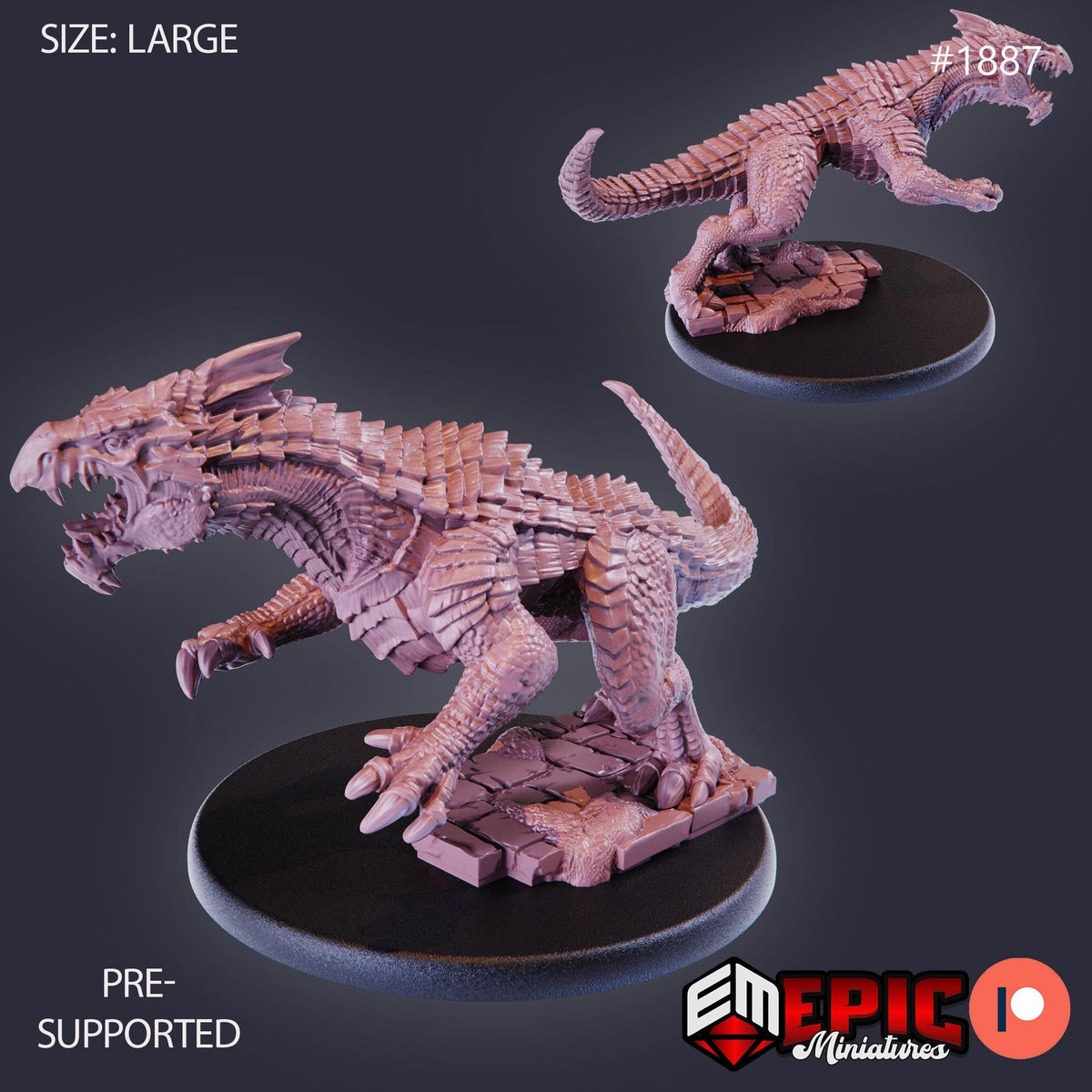 White Guard Drake Option #1887 front DND miniature Extra Monster Pack 16k resin