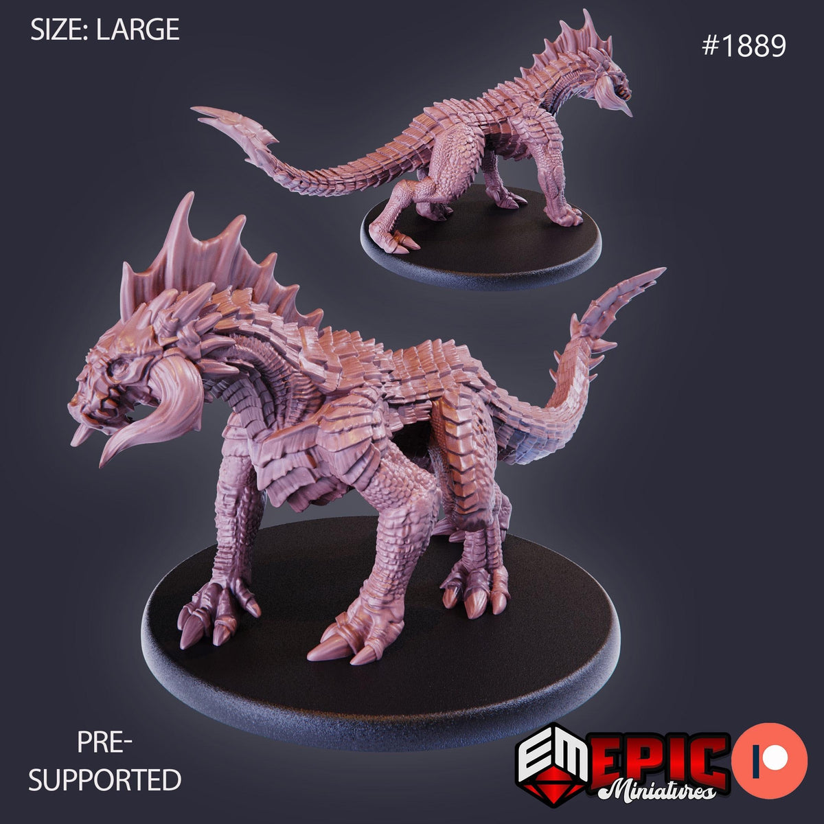 Black Guard Drake Option #1889 front DND miniature Extra Monster Pack 16k resin
