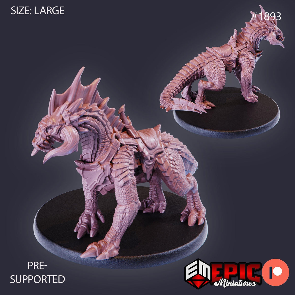 Black Guard Drake Option #1893 front DND miniature Extra Monster Pack 16k resin