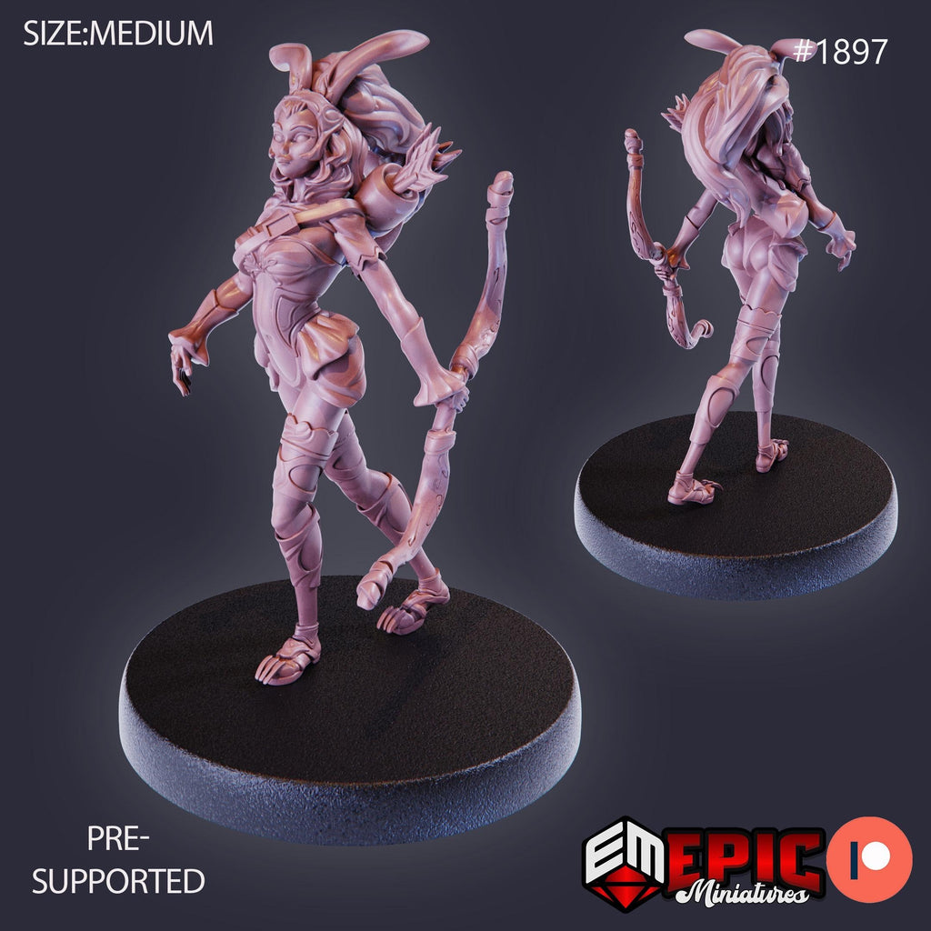 Female Werebunny Option #1897 front DND miniature Extra Monster Pack 16k resin