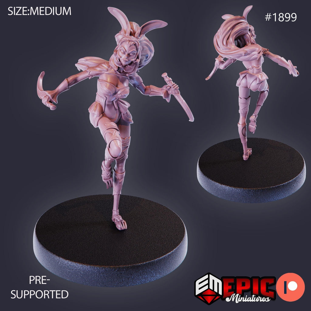 Female Werebunny Option #1899 front DND miniature Extra Monster Pack 16k resin