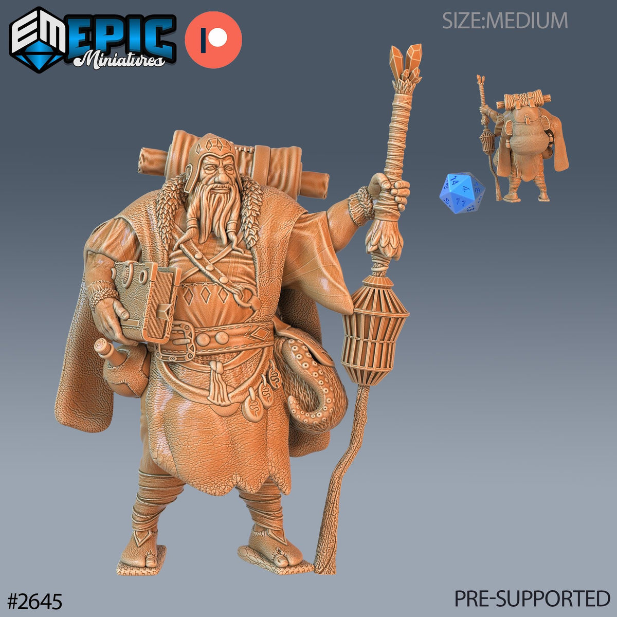 Wandering Merchant Option #2645 front DND miniature Little Folk 16k resin