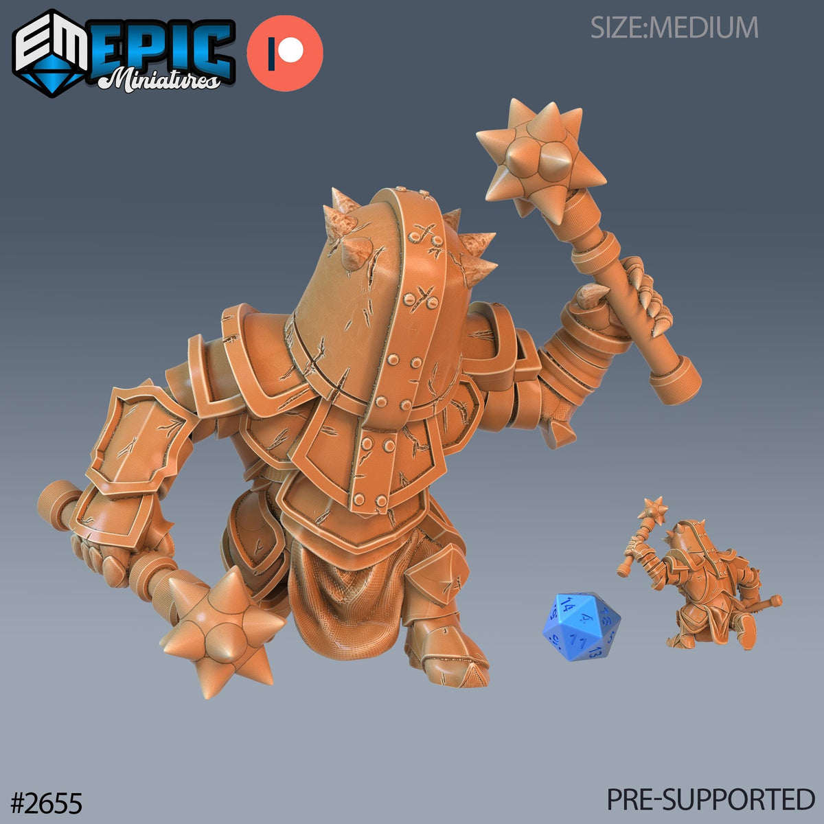 Halfling Juggernaut Option #2655 front DND miniature Little Folk 16k resin