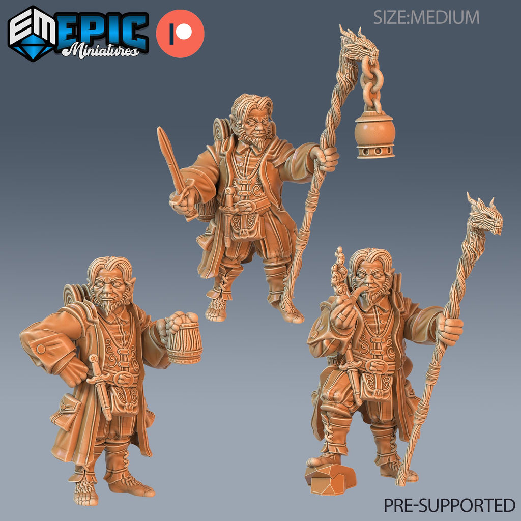 Halfling Adventurer Set of 3 DND miniatures group photo Little Folk