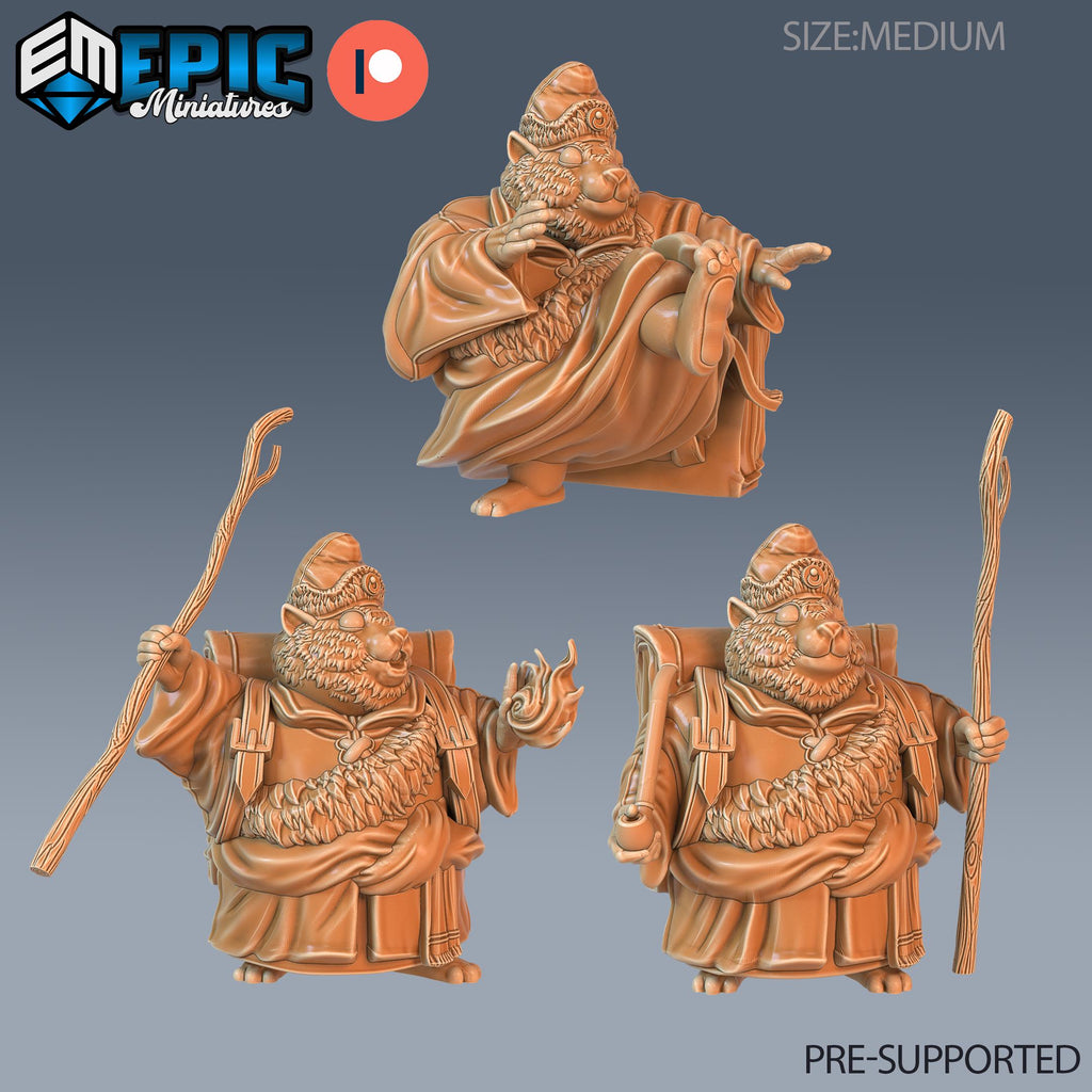 Traveling Hamster Monk Set of 3 DND miniatures group photo Little Folk