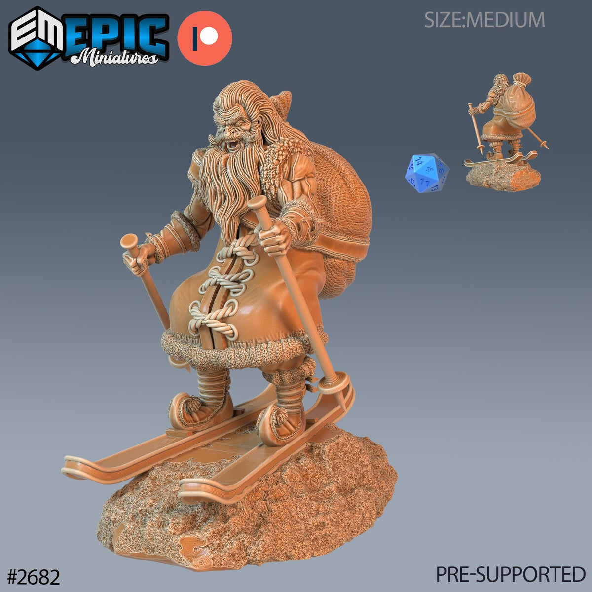 Santa Claus Option #2682 front DND miniature Wild Winter Holidays 16k resin