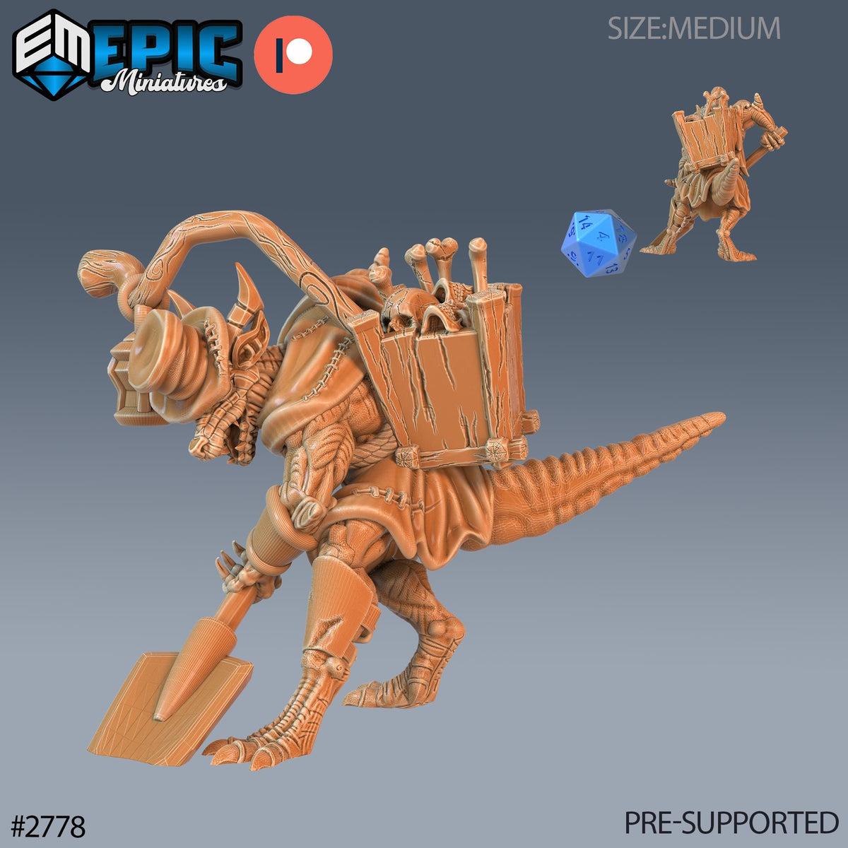 Kobold Tribe Option #2778 front DND miniature Reptiles of War 16k resin