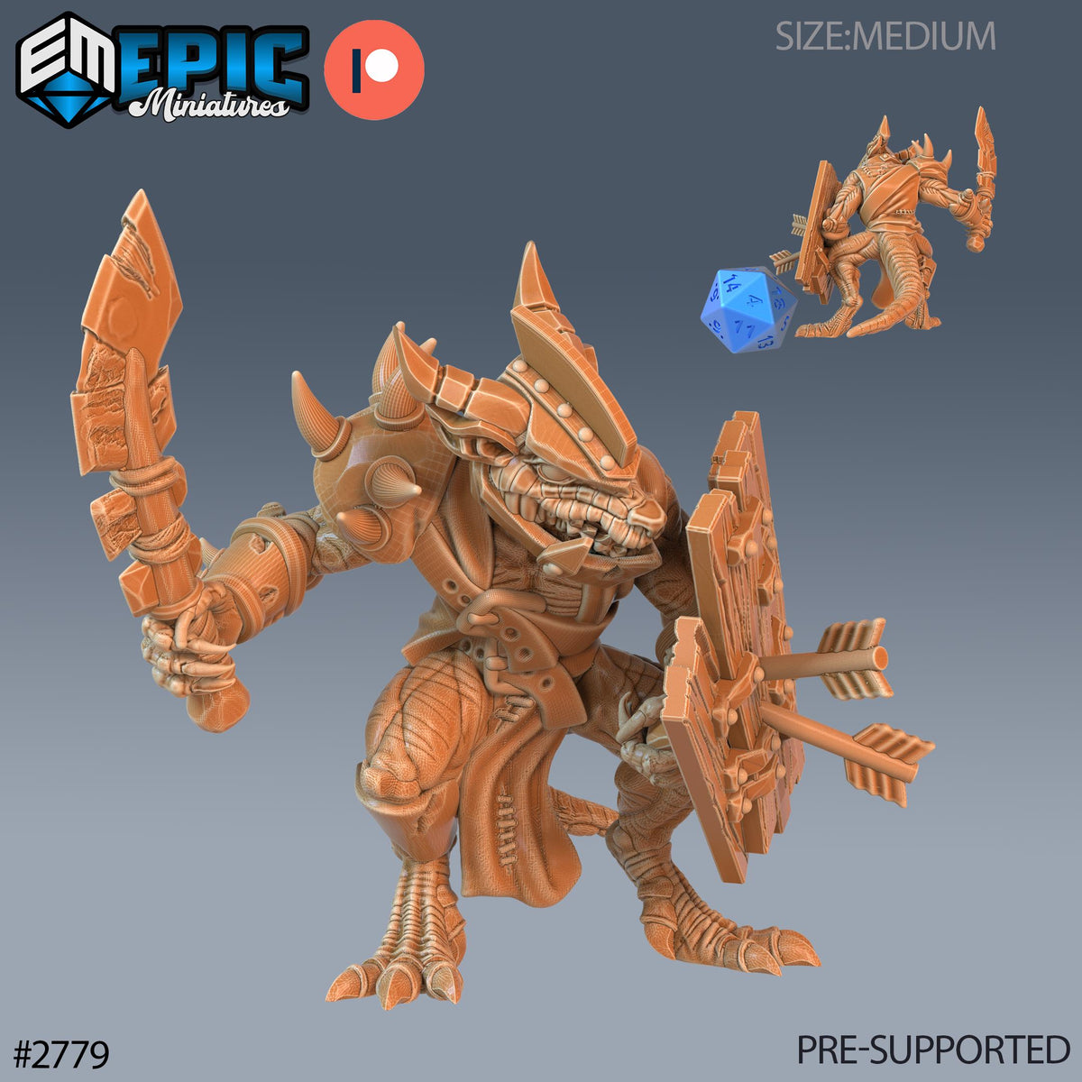 Kobold Tribe Option #2779 front DND miniature Reptiles of War 16k resin