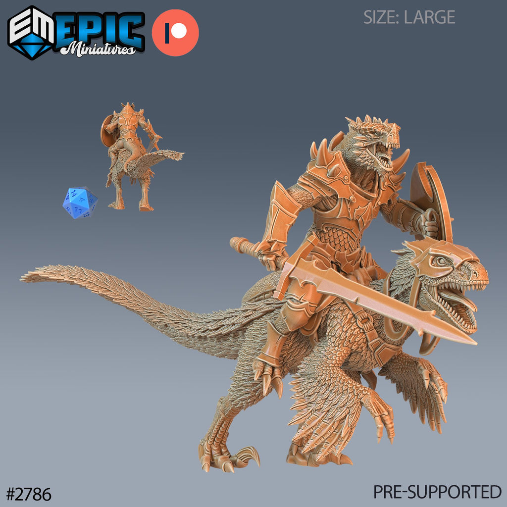 Dragonborn Raptor Rider Option #2786 front DND miniature Reptiles of War 16k resin