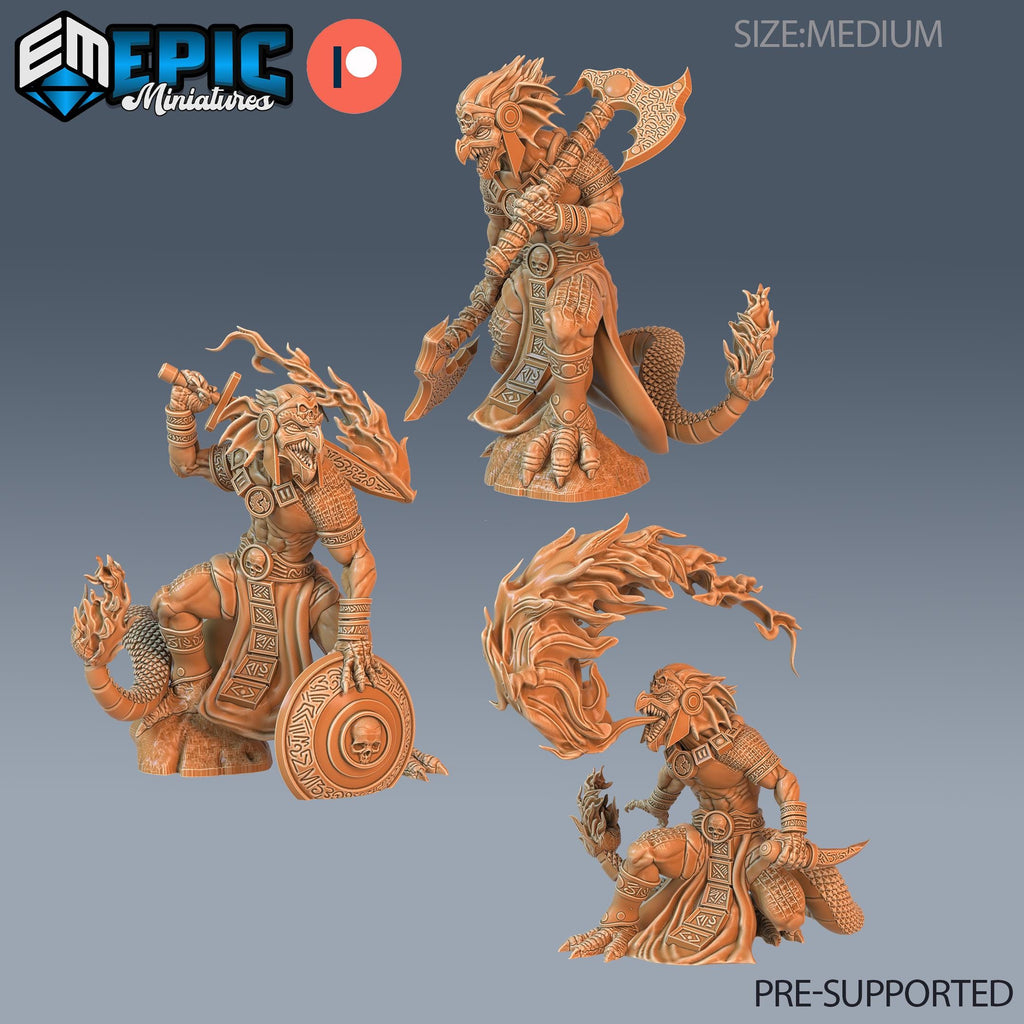 Dragon Kobold Set of 3 DND miniatures group photo Reptiles of War