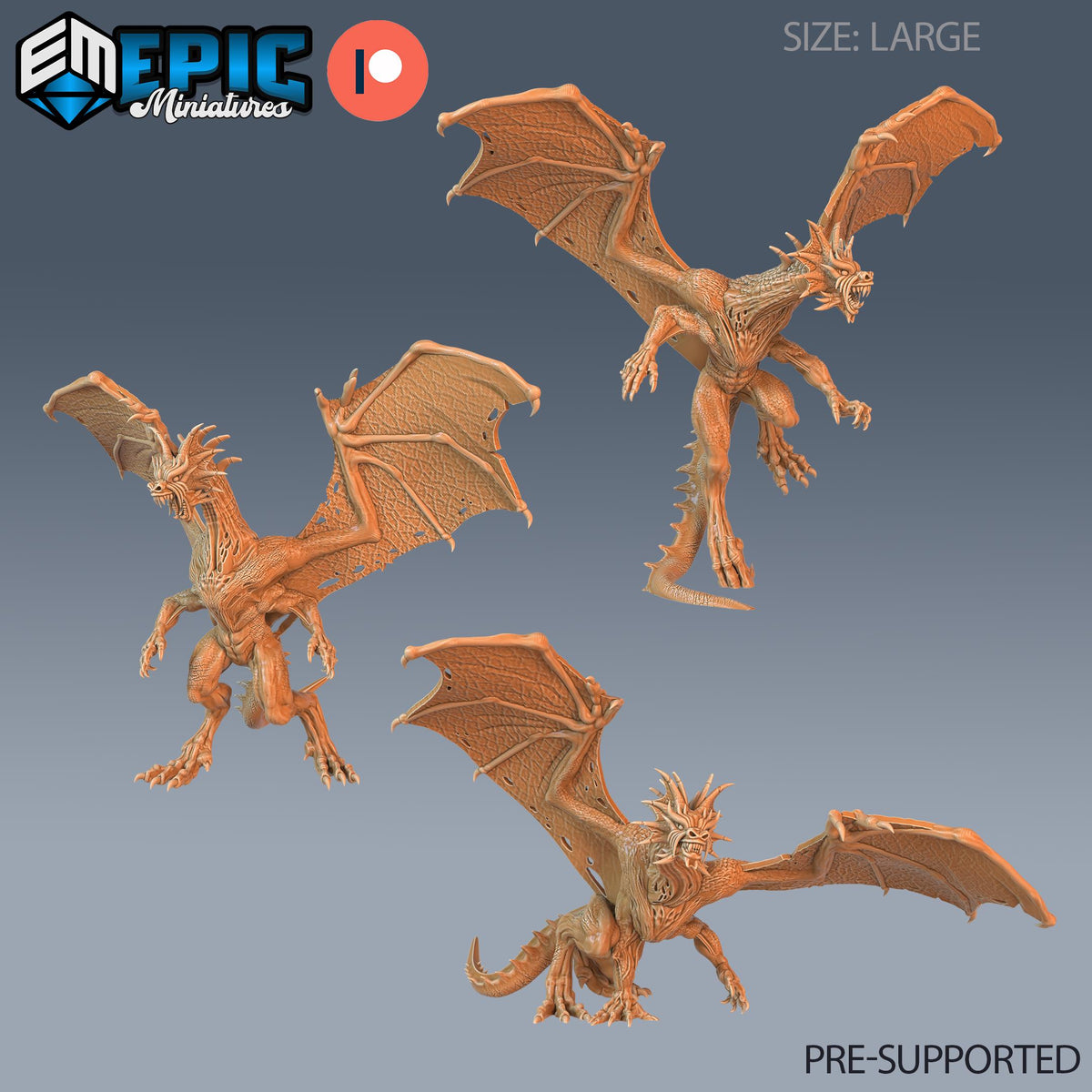War Drake Set of 3 DND miniatures group photo Reptiles of War