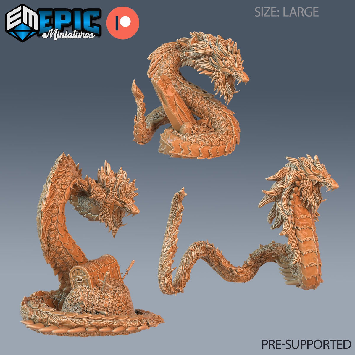 Beast Snake Set of 3 DND miniatures group photo Reptiles of War