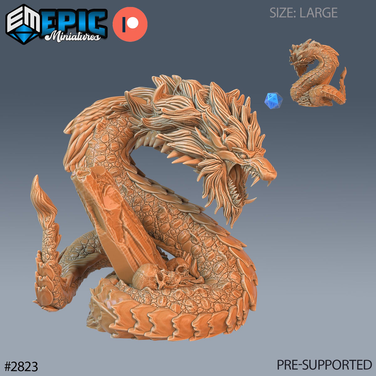 Beast Snake Option #2823 front DND miniature Reptiles of War 16k resin