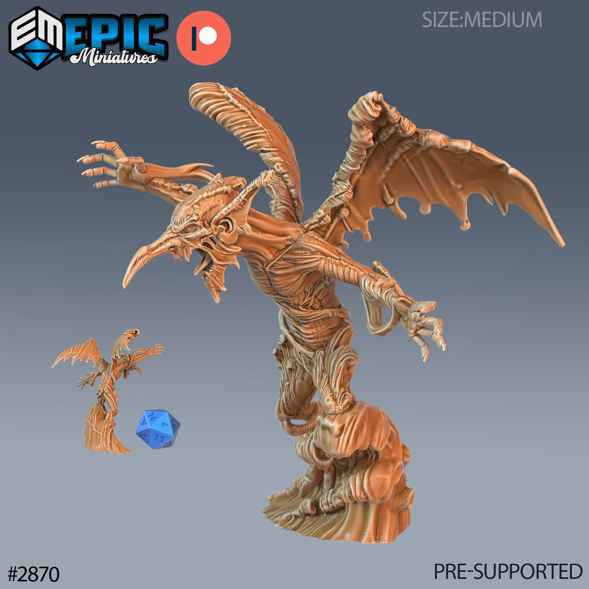 Water Mephit Option #2870 front DND miniature Aquatic Journey 16k resin