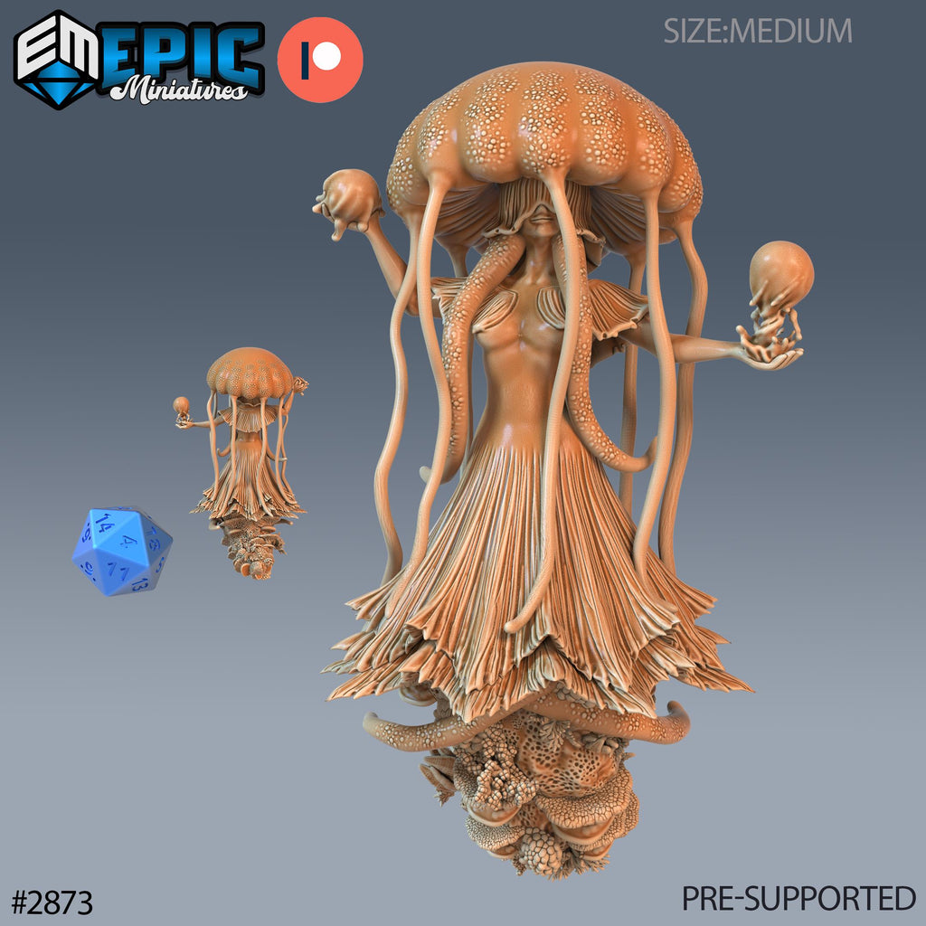 Jellyfish Mermaid Option #2873 front DND miniature Aquatic Journey 16k resin