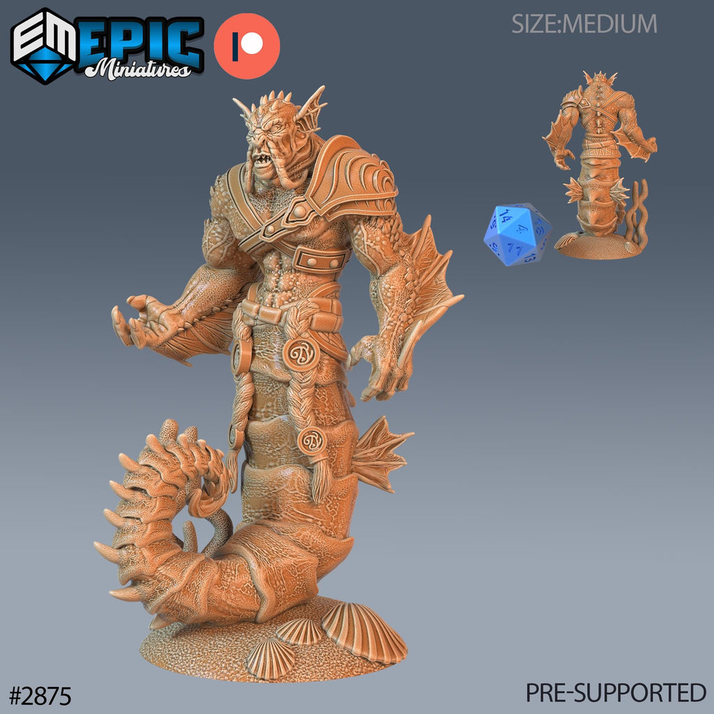 Seahorse Merman Option #2875 front DND miniature Aquatic Journey 16k resin