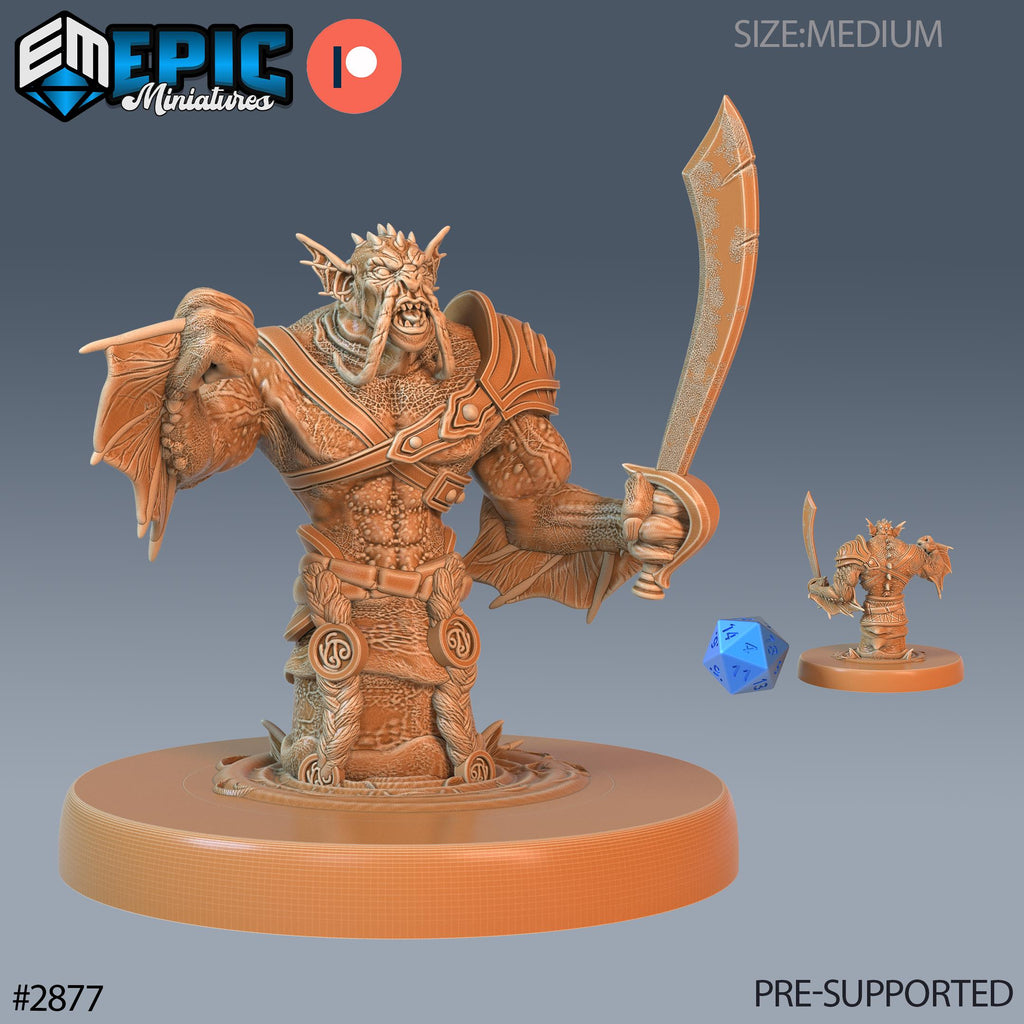 Seahorse Merman Option #2877 front DND miniature Aquatic Journey 16k resin
