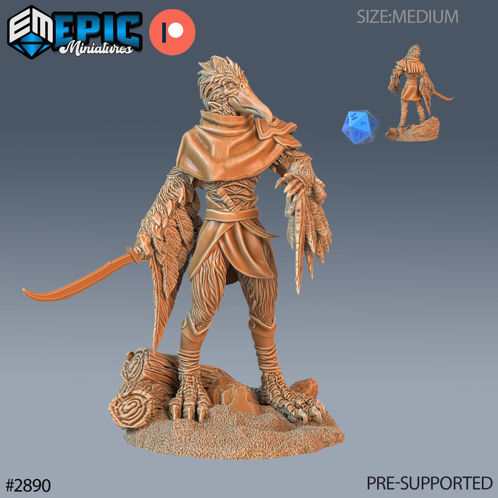 Bird Folk Pelican Option #2890 front DND miniature Aquatic Journey 16k resin