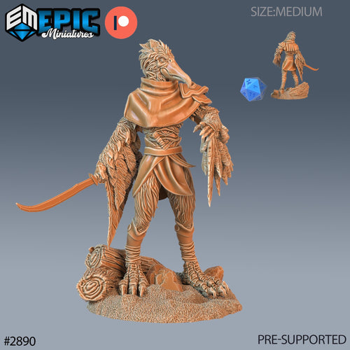 Bird Folk Pelican Option #2890 front DND miniature Aquatic Journey 16k resin