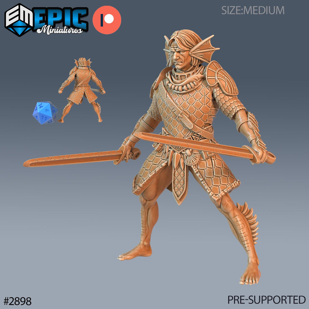 Triton Warrior Option #2898 front DND miniature Aquatic Journey 16k resin