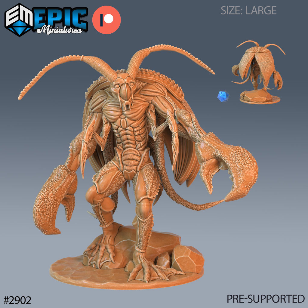 Lobster Cockroach Option #2902 front DND miniature Aquatic Journey 16k resin