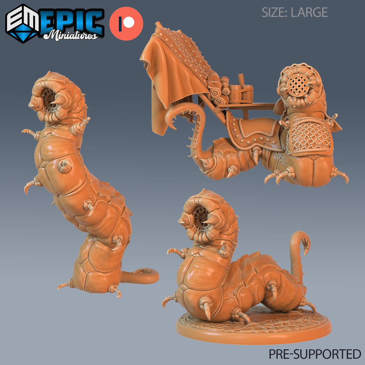 Carrion Worm Set of 3 DND miniatures group photo Eternal Fungi
