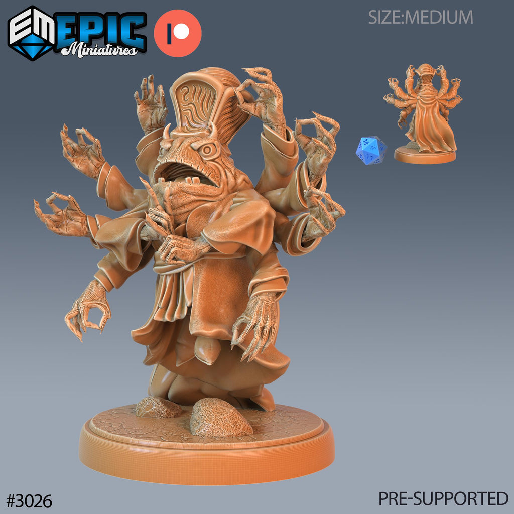 Frog Warlock Option #3026 front DND miniature Eternal Fungi 16k resin