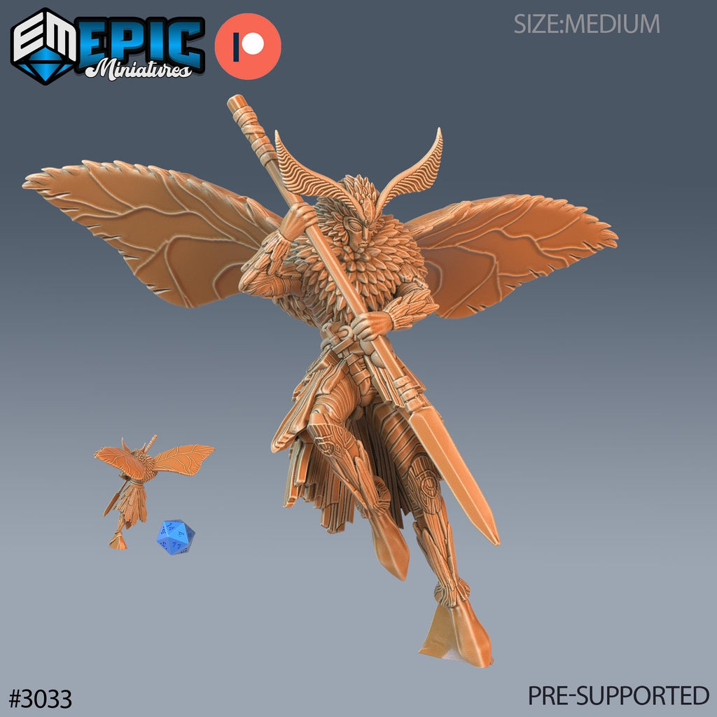 Moth Warrior Option #3033 front DND miniature Eternal Fungi 16k resin