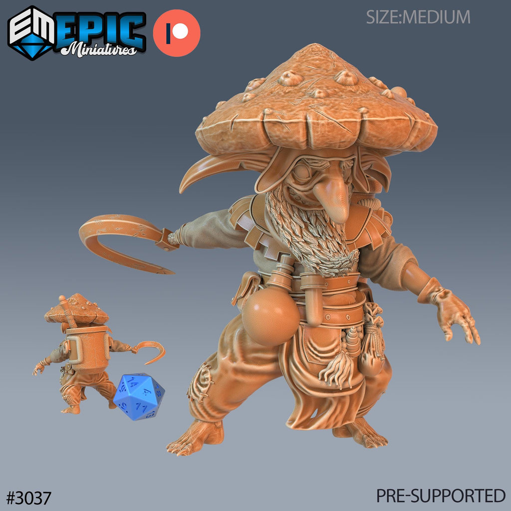 Mushroom Goblin Option #3037 front DND miniature Eternal Fungi 16k resin