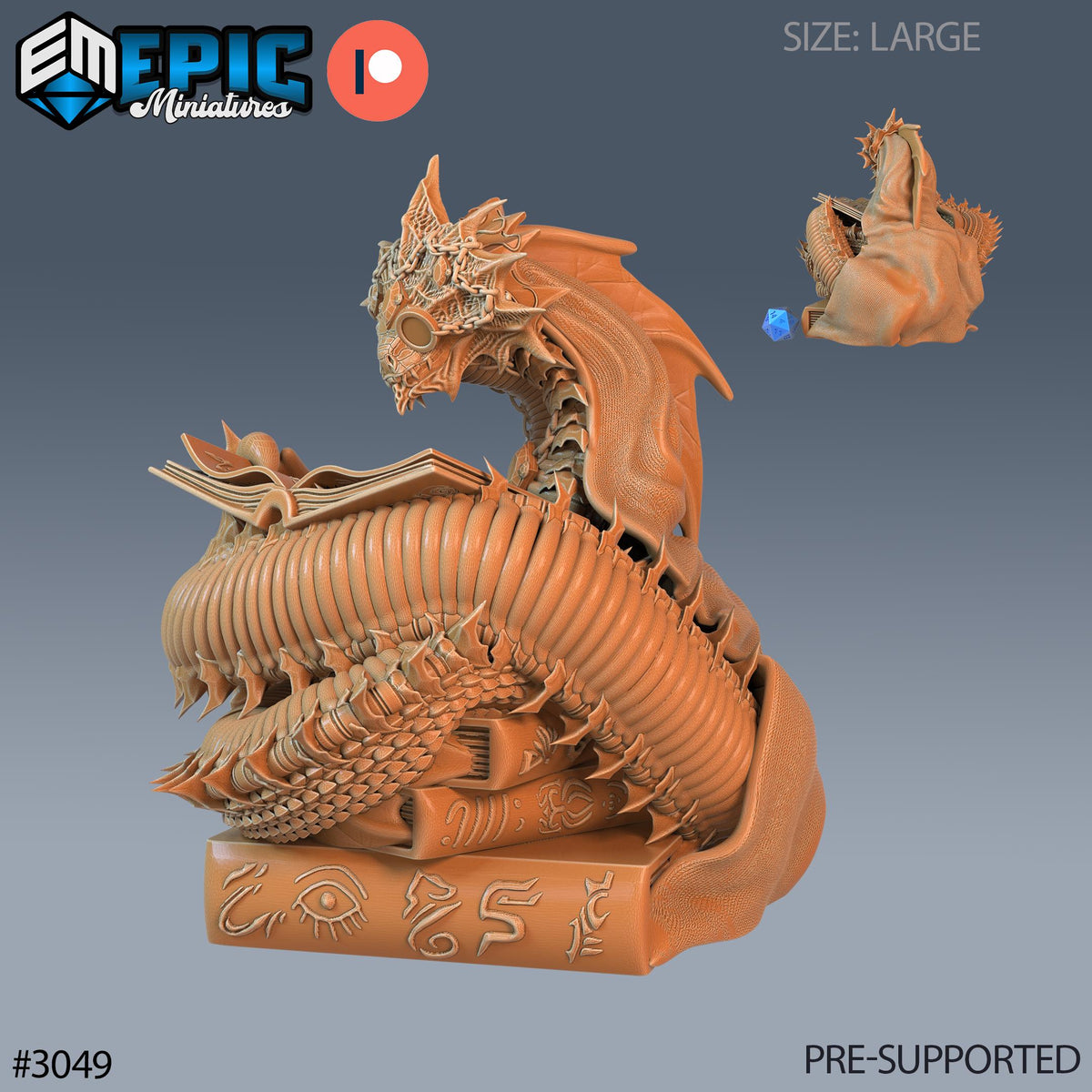 Giant Summoned Snake Option #3049 front DND miniature Eternal Fungi 16k resin